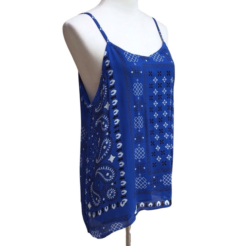 Muche Et Muchette Blue Bandana Print Sleeveless Top Woman’s Size M/L NEW